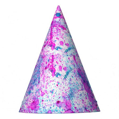 Colorful alcohol ink abstract painting party hat