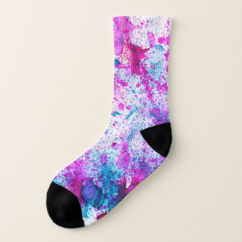 Colorful alcohol ink abstract painting socks