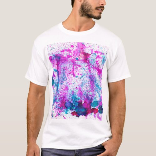 Colorful alcohol ink abstract painting T_Shirt