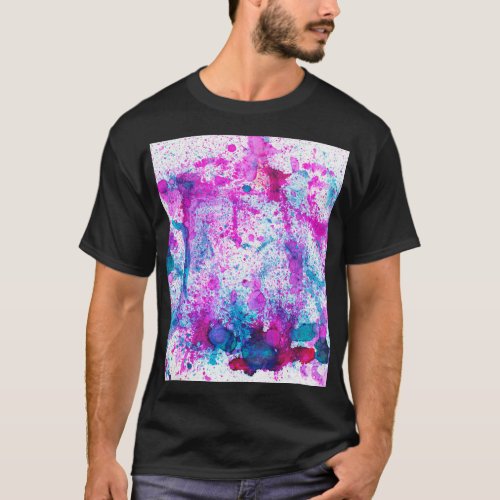 Colorful alcohol ink abstract painting T_Shirt