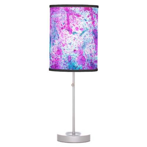 Colorful alcohol ink abstract painting table lamp