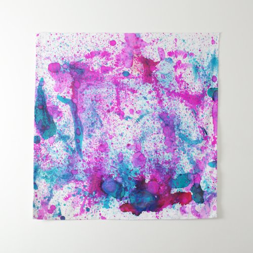 Colorful alcohol ink abstract painting tapestry
