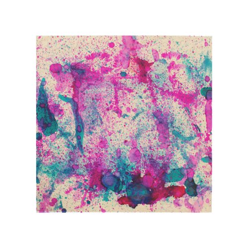 Colorful alcohol ink abstract painting wood wall art