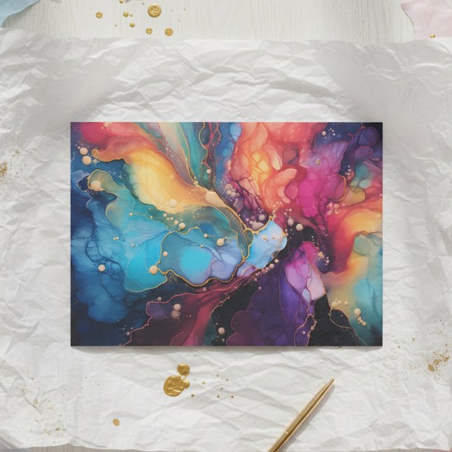 Colorful Alcohol Ink Art Fluid painting Tissue Paper (Creator Uploaded)