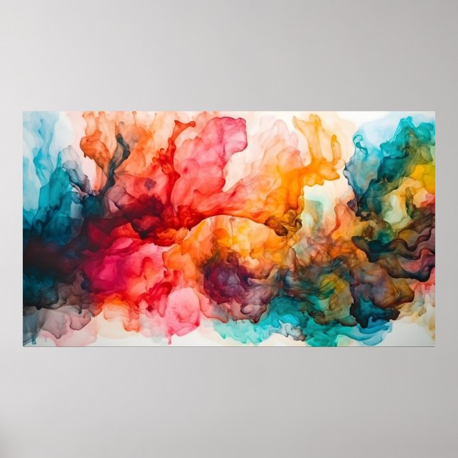Colorful alcohol ink background poster (Front)