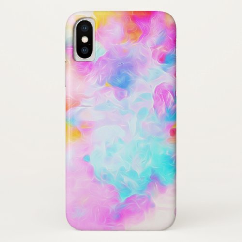 Colorful Alcohol Ink Paint Swirl  Abstract iPhone XS Case