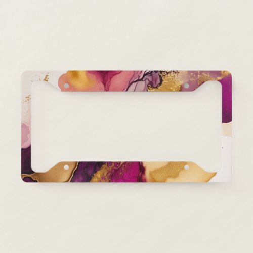 Colorful Alcohol Ink Trendy License Plate Frame