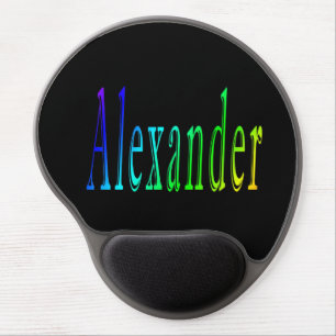 Colorful Alexander Name, Gel Mousepad
