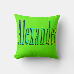 Colorful Alexander Name Logo, Throw Pillow