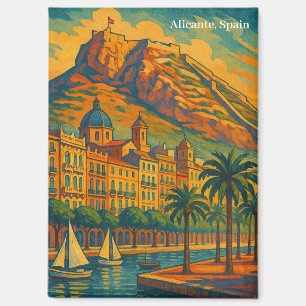 Colorful Alicante Spain Vintage Art Costa Blanca Magnet