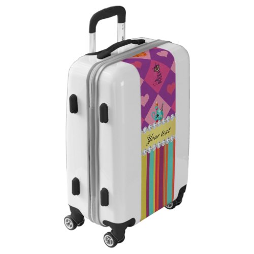 Colorful Alice in Wonderland and Stripes Luggage