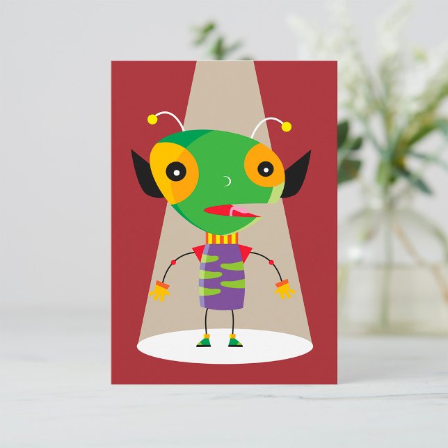 Colorful Alien Ant in Spotlight Quirky Sci-Fi  Invitation (Creator Uploaded)