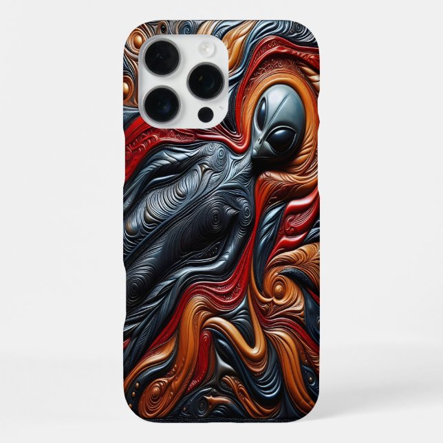 Colorful Alien Figure Iphone Case (Back)