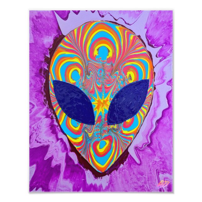 Colorful Alien Pour Art Print (Front)