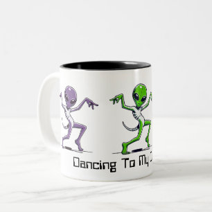 Colorful Aliens – Dancing to My Own Beat Two-Tone Coffee Mug