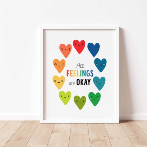 Colorful All feelings are OK poster