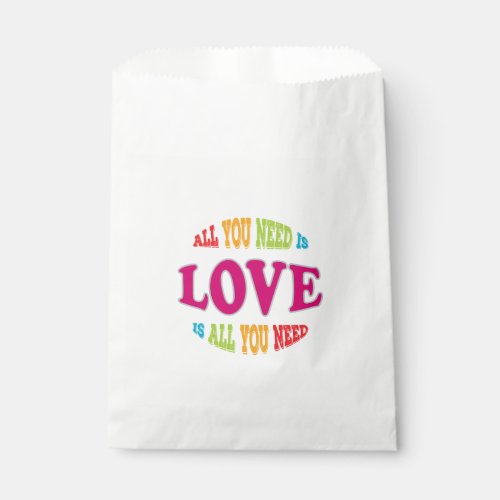 Colorful All You Need is Love Favor Bag