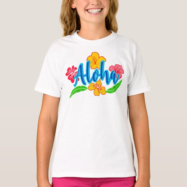 Colorful  Aloha  Fun Summer T-Shirt (Front)