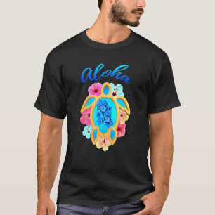 Colorful Aloha Hawaii Vacation Sea Turtle T-Shirt