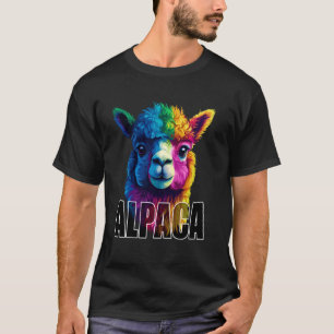 Colorful Alpaca Face Animal Lover Men Women Kids B T-Shirt