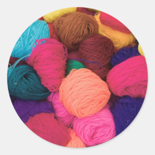 Colorful Alpaca Wool, Huaraz, Cordillera Blanca Classic Round Sticker