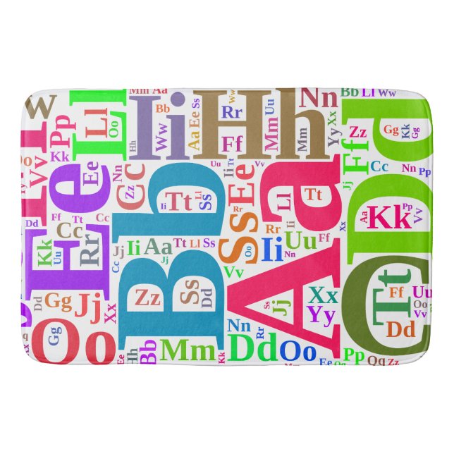 Colorful alphabet bathroom mat (Front)