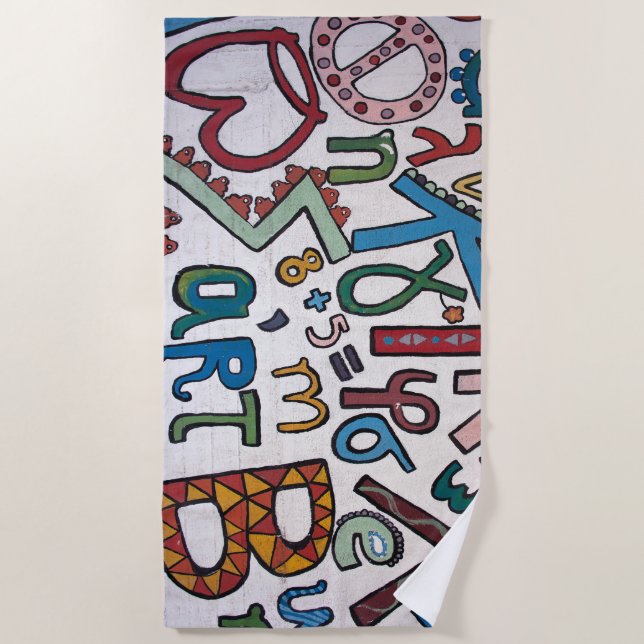Colorful Alphabet Beach Towel (Front)
