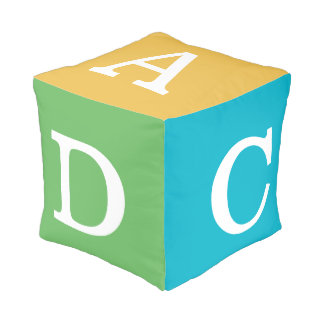 Colorful Alphabet Block Cube Pouf