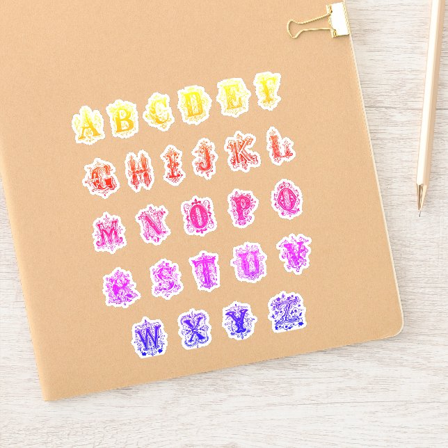 Colorful Alphabet Block Letters sheet/26 cut-out Sticker (Notebook)