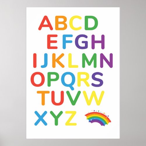 Colorful Alphabet Educational Poster