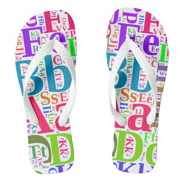 Colorful alphabet flip flops (Footbed)