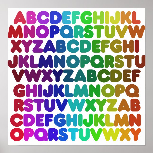 Colorful Alphabet for a TEACHER Poster (Front)