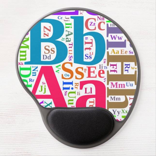 Colorful alphabet gel mouse pad (Front)