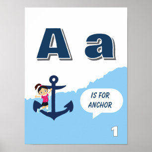 Colorful Alphabet Learning Poster Letter A
