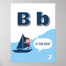 Colorful Alphabet Learning Poster Letter B