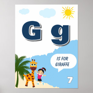 Colorful Alphabet Learning Poster Letter G