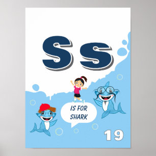 Colorful Alphabet Learning Poster Letter S