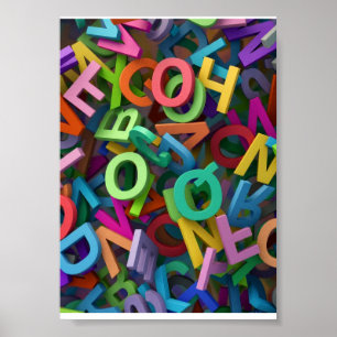 Colorful Alphabet Letters Typography Playful Learn Poster