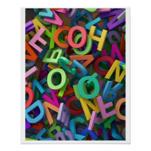Colorful Alphabet Letters Typography Playful Learn Poster