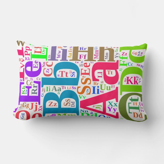 Colorful alphabet lumbar pillow (Front)