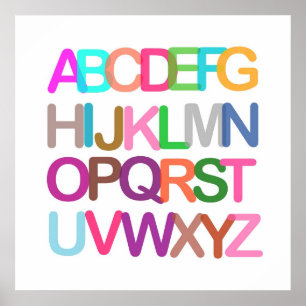 colorful alphabet nursery poster