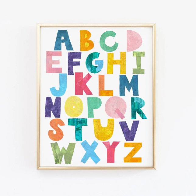 Colorful Alphabet Paper Collage Art Print (Creator Uploaded)
