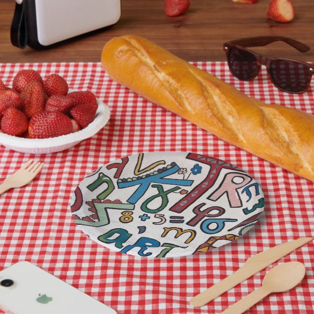 Colorful Alphabet Paper Plates (Picnic)