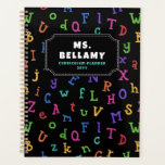 Colorful Alphabet Pattern Teacher Student Planner<br><div class="desc">Back to school planner personalized with name,  with a pattern of colorful letters,  big and small.</div>