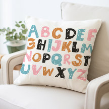 Colorful Alphabet Pillow, ABC Pillow