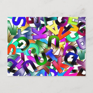 Colorful Alphabet Postcard