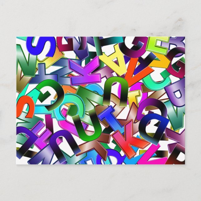 Colorful Alphabet Postcard (Front)