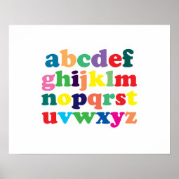 Colorful Alphabet Poster | Zazzle