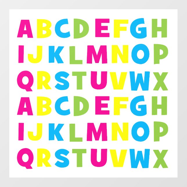 Colorful Alphabet Pre School Floor Decals (Front)