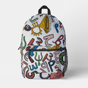 Colorful Alphabet Printed Backpack
